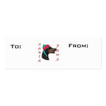 Doberman Pinscher Paws Gift Tags Business Card Templates