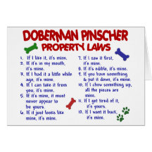 DOBERMAN PINSCHER Property Laws 2 Greeting Card