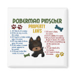 Doberman Pinscher Property Laws 4 Fridge Magnets