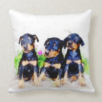 Doberman Pinscher puppies Throw Pillows