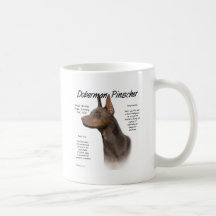 Doberman Pinscher (red) History Design Mug