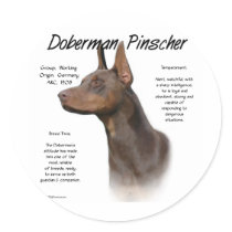 Doberman Pinscher (red) History Design stickers by GreyWolfCreation Doberman Pinscher (red) History Design stickers