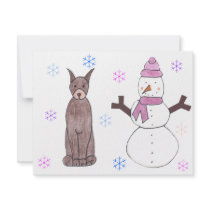 Doberman Pinscher & Snowman Announcements