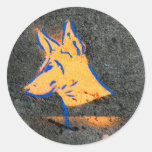 Doberman Pinscher Stencil Graffiti Round Sticker