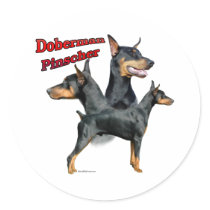 Doberman Pinscher Trio 2 - Sticker by GreyWolfCreation Doberman Pinscher Trio 2 - Sticker
