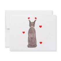 Doberman Pinscher Valentine Ears Personalized Invitations