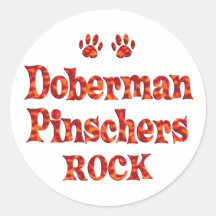 Doberman Pinschers Rock Stickers