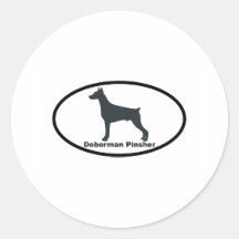 Doberman Pinsher Round Sticker