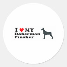 Doberman Pinsher Round Stickers