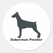 Doberman Pinsher Round Stickers