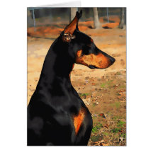 Doberman Profile Greeting Card (v 9-3)