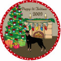 Doberman Puppy's First Christmas Ornament 2009 photo sculptures