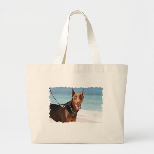 Doberman - Red - Bad to the Bone Tote Bag