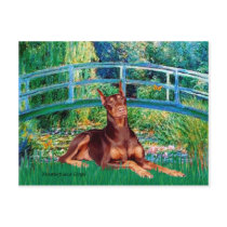 Doberman (red) - Bridge postcards by masterpiecedogs Doberman (red) - Bridge postcards