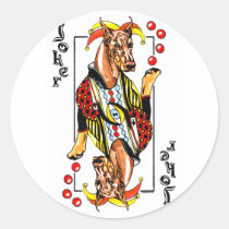 Doberman Red Joker stickers