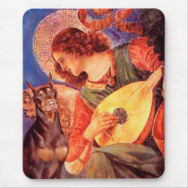 Doberman (red) - Mandolin Angel mousepads