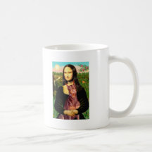 Doberman (red) - Mona Lisa Coffee Mug