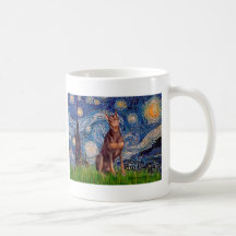 Doberman (red) - Starry Night Coffee Mug