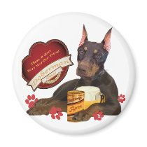 Doberman Share A Beer With Your Best Friend Fridge Magnets