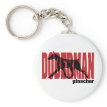 Doberman Silhouette, moving Key Chain