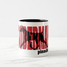Doberman Silhouette, moving Mug