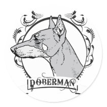 Doberman T-shirt stickers