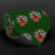 Doberman Wreath Christmas Holiday Neck Tie