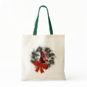 Doberman Wreath Christmas Holiday Tote Bag bag