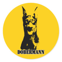 Dobermann head stickers