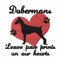 Dobermans Leave Paw Prints embroidered shirts by MenagerieMayhem Dobermans Leave Paw Prints embroidered shirts