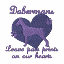 Dobermans Leave Paw Prints embroidered shirts by MenagerieMayhem Dobermans Leave Paw Prints embroidered shirts