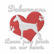 Dobermans Leave Paw Prints embroidered shirts by MenagerieMayhem Dobermans Leave Paw Prints embroidered shirts