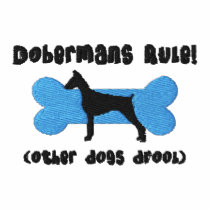 Dobermans Rule Embroidered Shirt (Long Sleeve) embroidered shirts by MenagerieMayhem Dobermans Rule Embroidered Shirt (Long Sleeve) embroidered shirts