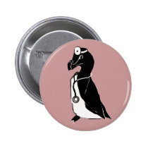 "Doc Auk" Black & White Auk Doctor buttons