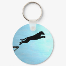 Dock Jumping Dog keychains