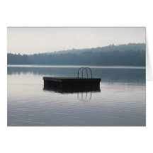 Dock on Foggy Morning Blank Note Card