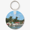 Docked Boats Antigua keychain