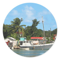 Docked Boats Antigua Stickers