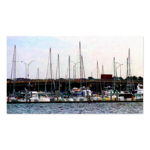 Docked Boats Norfolk VA Business Card Template (back side)