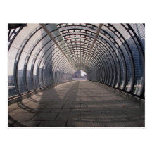 Docklands light railway interior of footbridge, Po Post Card