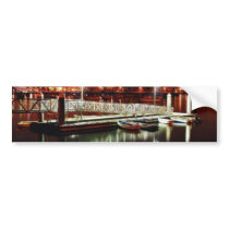 Docks Boats Night Skyline bumper stickers