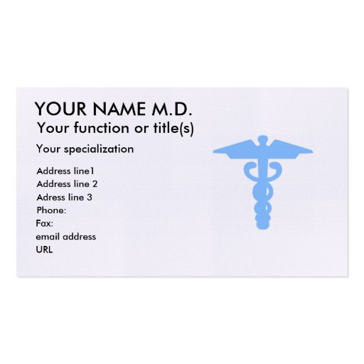 Doctor 1 business card template (front side)