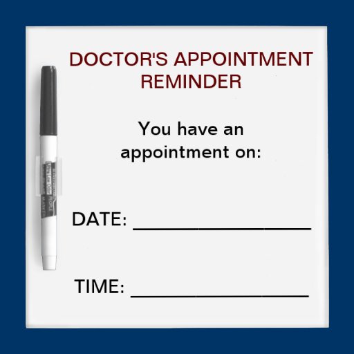 Doctor Appointment Reminder Dry Erase Board