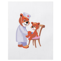doctor bear tending patient full color flyer