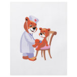 doctor bear tending patient full color flyer