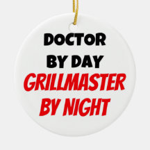 Doctor by Day Grillmaster by Night Christmas Tree Ornaments