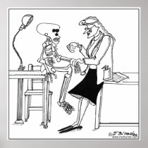 Doctor Checks a Skeleton's Pulse Posters