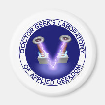 Doctor Geek's Laboratory Logo Refrigerator Magnets
