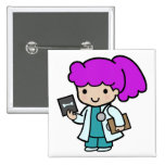 Doctor Girl Pinback Button
