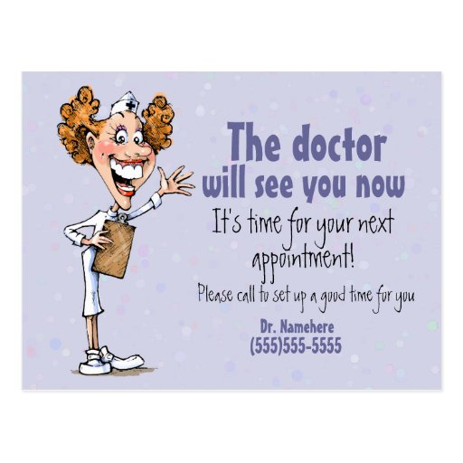 Doctor/Medical appointment reminder card Postcard Zazzle